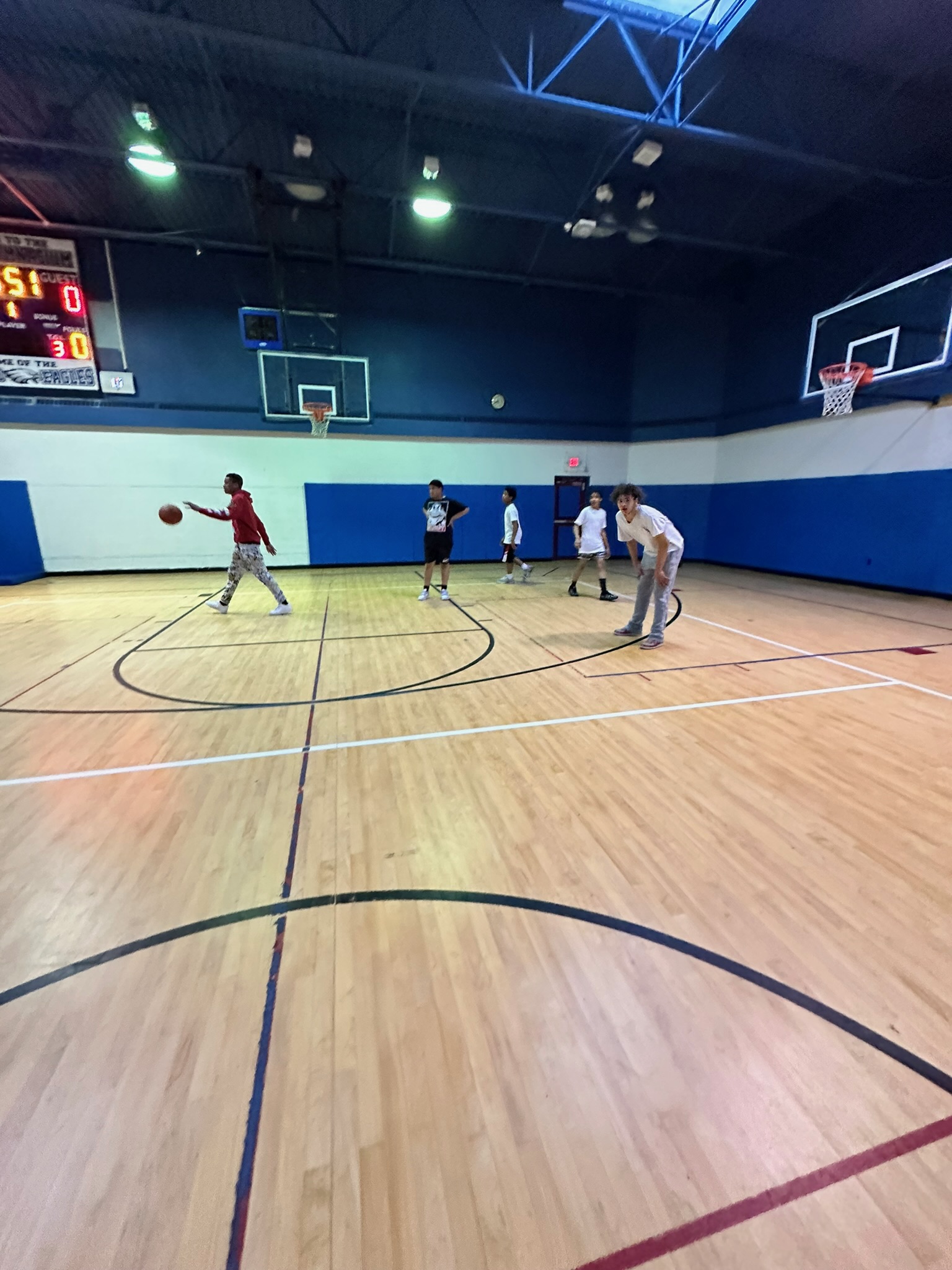 Players taking part in a basketball game at Pleasantville Cottage Campus